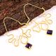 Handmade African Statement Dangle Earrings with Purple CZ Stones for Women